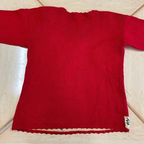 Vintage Tiara Petites Red Ugly Christmas Sweater Holiday Tree Winter Medium - Picture 4 of 8